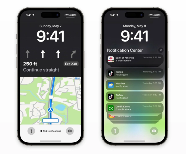 民丰苹果维修服务分享iOS17锁屏地图导航半屏显示长什么样 